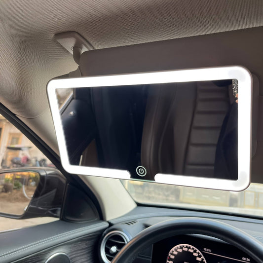 Car Makeup Mirror with LED Light – Portable Car Vanity Mirror