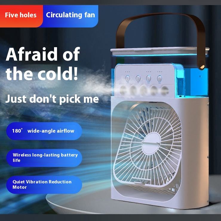 Portable Water Mist Fan Cooler – Rechargeable Mini Air Cooler with Humidifier