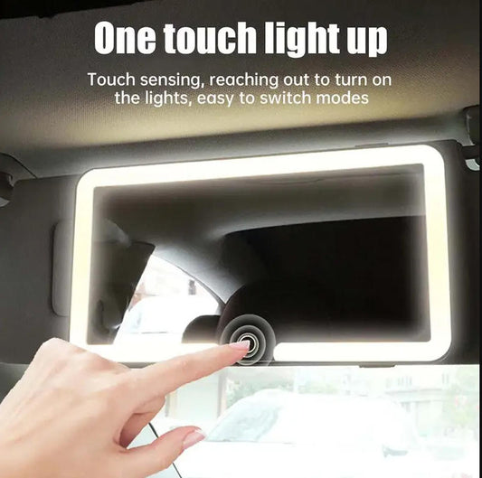 Car Makeup Mirror with LED Light – Portable Car Vanity Mirror