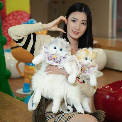 Realistic Plush Cat Backpack – Cute 3D Cat Bag for Travel & Daily Use
