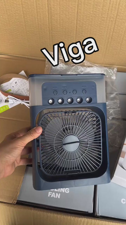Portable Water Mist Fan Cooler – Rechargeable Mini Air Cooler with Humidifier
